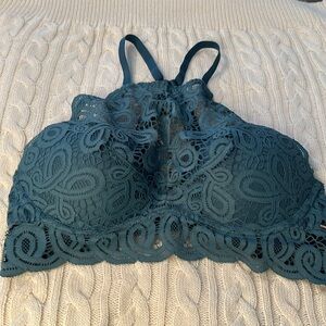 Victoria's Secret Blue Lace Bralette with Adjustable Straps size medium